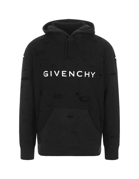 felpa givenchy bucata|Givenchy Hoodie In Felpa With Destroyed Effect .